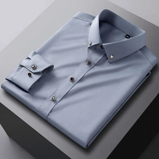 2023 Nouvelle chemise décontractée à boutons sans repassage pour hommes