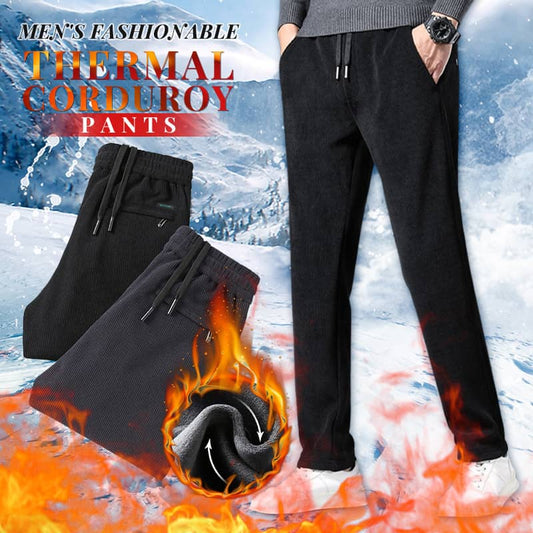 Pantalon en velours côtelé thermique à la mode pour hommes