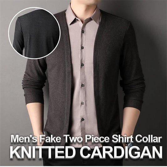 Fausse de chemise de faux morceaux pour hommes Cardigan tricoté 