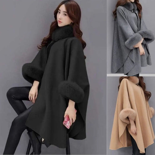 (💗Offre spéciale - 49% de réduction) Manteau à col en fourrure premium pour femmes, automne et hiver🔥Chaleureux et élégant