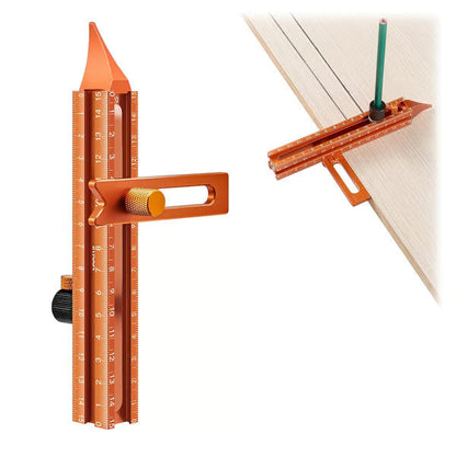 🧲 Règle magnétique à 4 faces avec échelle laser | Règle de marquage polyvalente en aluminium pour le travail du bois