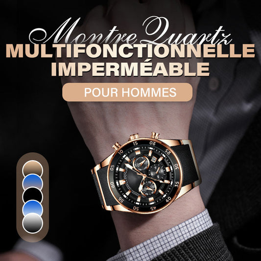 ⌚🔥Montre à Quartz Multifonctionnelle Imperméable pour Hommes【Une montre d'un excellent rapport qualité-prix】