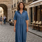 🔥 Dernier jour ! 50 % de réduction sur la robe-chemise midi en jean pour femme avec poches 👖 Une robe d'été décontractée, idéale pour le quotidien – confortable et flatteuse