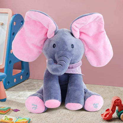 🐘🎶 Peluche éléphant chantant « Peek-A-Boo » – Peluche musicale interactive