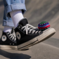 Balle anti-stress multicolore en tricot, façon « hacky sack », réalisée au crochet (diamètre : 6,35 cm)