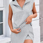 Ensemble de tennis 2 pièces pour femme – Haut sans manches à demi-fermeture éclair et jupe de sport | Tenue de sport décontractée pour l'été