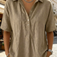 Chemise en lin à manches courtes pour femme