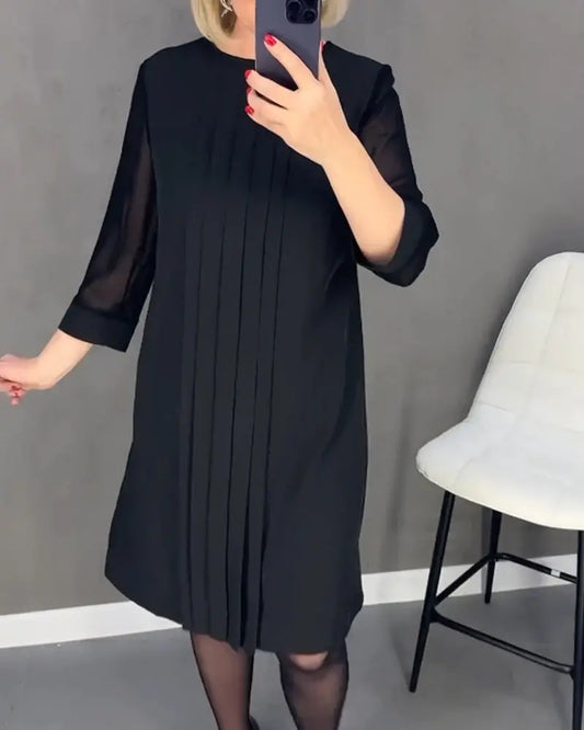 💃Nouvelle robe droite à manches moyennes