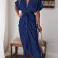 🔥Robe chemise boutonnée en satin pour femme