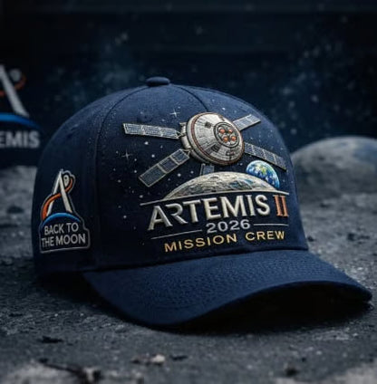 ✨Un travail artisanal de grande qualité, imprimé à la main - 🌕Casquette commémorative de la mission lunaire Artemis II