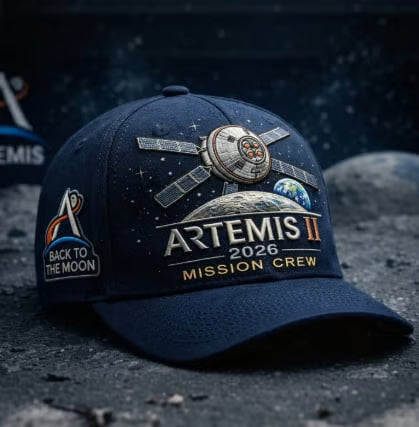 ✨Un travail artisanal de grande qualité, imprimé à la main - 🌕Casquette commémorative de la mission lunaire Artemis II