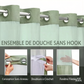 ⏰🛁 PROMO LIMITÉE 50% ! Rideau de Douche Imprimé Waffle – Double Couche Imperméable, Accrochage Sans Anneaux, Fenêtre Transparente, 5 Couleurs, 183x190cm, Parfait pour Salle de Bain & Décoration 🚿
