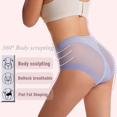 Acheter 3 obtenir 2 gratuit - Culotte taille haute en soie glacée