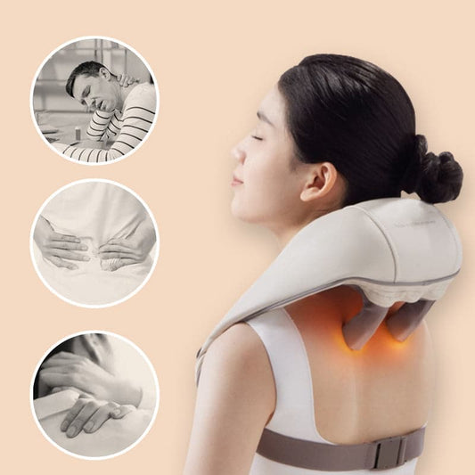 🔥 50 % de réduction ! 🎁 Masseur intelligent pour les épaules et le cou – Chaleur 42–48°C, massage 5D profond & sans fil 💆‍♂️✨