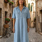 🔥 Dernier jour ! 50 % de réduction sur la robe-chemise midi en jean pour femme avec poches 👖 Une robe d'été décontractée, idéale pour le quotidien – confortable et flatteuse