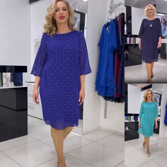 Robe en Mousseline à Imprimé Fluide pour Femmes