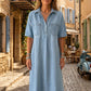 🔥 Dernier jour ! 50 % de réduction sur la robe-chemise midi en jean pour femme avec poches 👖 Une robe d'été décontractée, idéale pour le quotidien – confortable et flatteuse