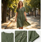 🍂OFFRE LIMITÉE 50% DE RÉDUCTION🌸Robe Tunique Indispensable à Col V avec Poches – Mélange de Coton Doux, Facile d’Entretien, Poches des Deux Côtés – Un Basique de Garde-Robe pour Printemps, Été et Superposition en Automne 🧥🧣