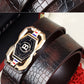 🐊Ceinture en cuir pour homme avec motif crocodile raffiné, boucle automatique et fabriquée en cuir de vachette.