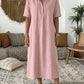 ☀️Robe chemise décontractée en lin mélangé pour femme – Un style naturel pour les journées ensoleillées✨