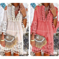 👗 50% DE RÉDUCTION 🌸 Robe femme large en coton & lin brodée – Coupe ample, respirante & anti-UV – Motif délicat, style bohème chic & polyvalente – parfaite pour l’été ☀️✨