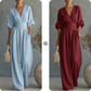 🌍 En vente sur tout le web ! Combinaison ample à taille haute et encolure en V pour femme