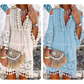 👗 50% DE RÉDUCTION 🌸 Robe femme large en coton & lin brodée – Coupe ample, respirante & anti-UV – Motif délicat, style bohème chic & polyvalente – parfaite pour l’été ☀️✨