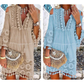 👗 50% DE RÉDUCTION 🌸 Robe femme large en coton & lin brodée – Coupe ample, respirante & anti-UV – Motif délicat, style bohème chic & polyvalente – parfaite pour l’été ☀️✨