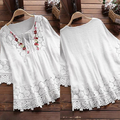 🔥2026 NOUVEAU TOP DE CHEVEUX FEMME EN COTON HORS TAILLE AVEC BRODEURS LIBRES