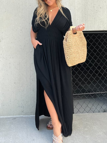 Promotion exceptionnelle : 50 % de réduction 💗 Nouvelle robe longue tendance à fente, pour un look décontracté