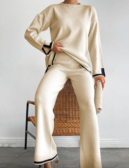 Ensemble Confortable et Élégant en Tricot Élastique