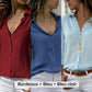 Chemise Boutonnée de Couleur Unie pour Femmes