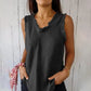 Gilet col V unique en tissus coton et lin