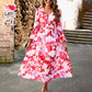 Robe Boho Décontractée Imprimée à Col en V pour Femme