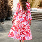 Robe Boho Décontractée Imprimée à Col en V pour Femme