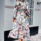 Robe Boho Décontractée Imprimée à Col en V pour Femme