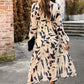 Robe Boho Décontractée Imprimée à Col en V pour Femme
