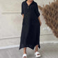 Robe de couleurs de couleur solide en lin en coton pour femmes