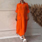 Robe de couleurs de couleur solide en lin en coton pour femmes