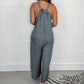 Combinaison Pantalon Long à Jambes Larges Sans Manches à Col en V
