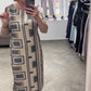 Robe imprimée décontractée à col rond et manches courtes pour femme