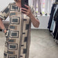 Robe imprimée décontractée à col rond et manches courtes pour femme