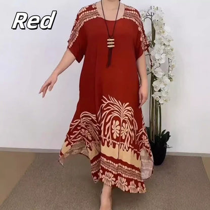 💞Robe élégante à col rond imprimée stretch et fluide