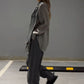 Ensemble Deux-Pièces à La Mode en Patchwork avec Chemise Irrégulière et Pantalon à Lacets