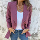 Blazer Tendance à Manches Longues de Couleur Unie