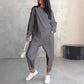 🌸50% OFF pour une durée limitée🌸Women Long-Sleeve Irregular Hem Sweatshirts & Pants Set