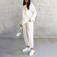 🌸50% OFF pour une durée limitée🌸Women Long-Sleeve Irregular Hem Sweatshirts & Pants Set