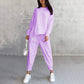 🌸50% OFF pour une durée limitée🌸Women Long-Sleeve Irregular Hem Sweatshirts & Pants Set