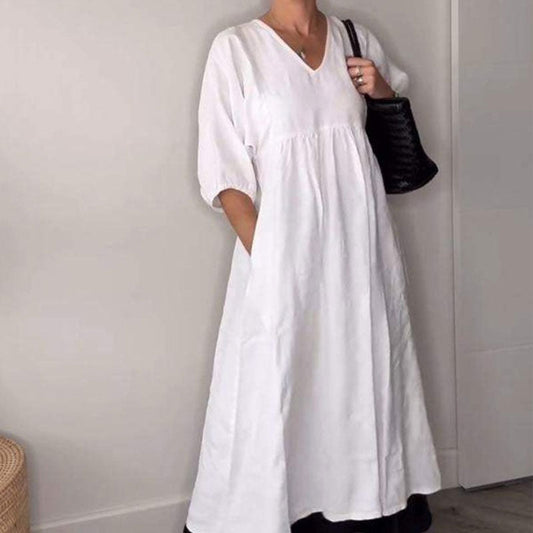 Robe décontractée pour femmes à décolleté en V