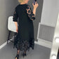 【💥 50% de réduction💥】👗Robe évasée grande taille avec décoration à pois👗